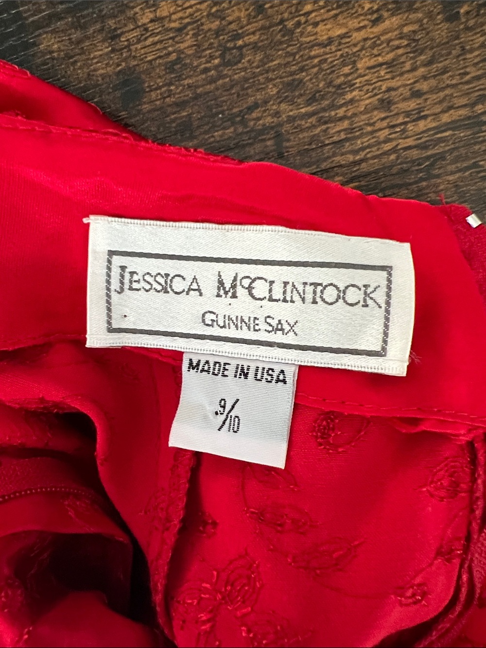 Jessica McClintock Red Embroidered Gunne Sax Dress